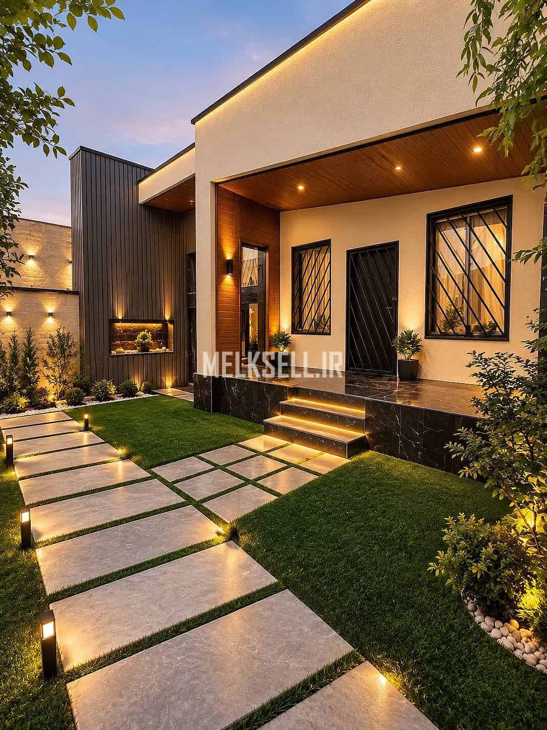 خرید ویلا همکف نما مینیمال شهرکی جنگلی